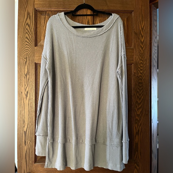 Free People We the Free Pacific Waffle Knit Tunic Length Long Sleeve Thermal szL - Picture 8 of 9